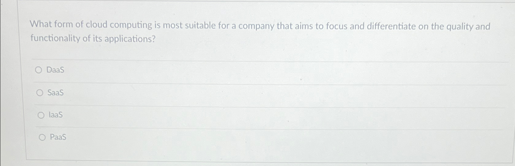  What form of cloud computing is most suitable for a company