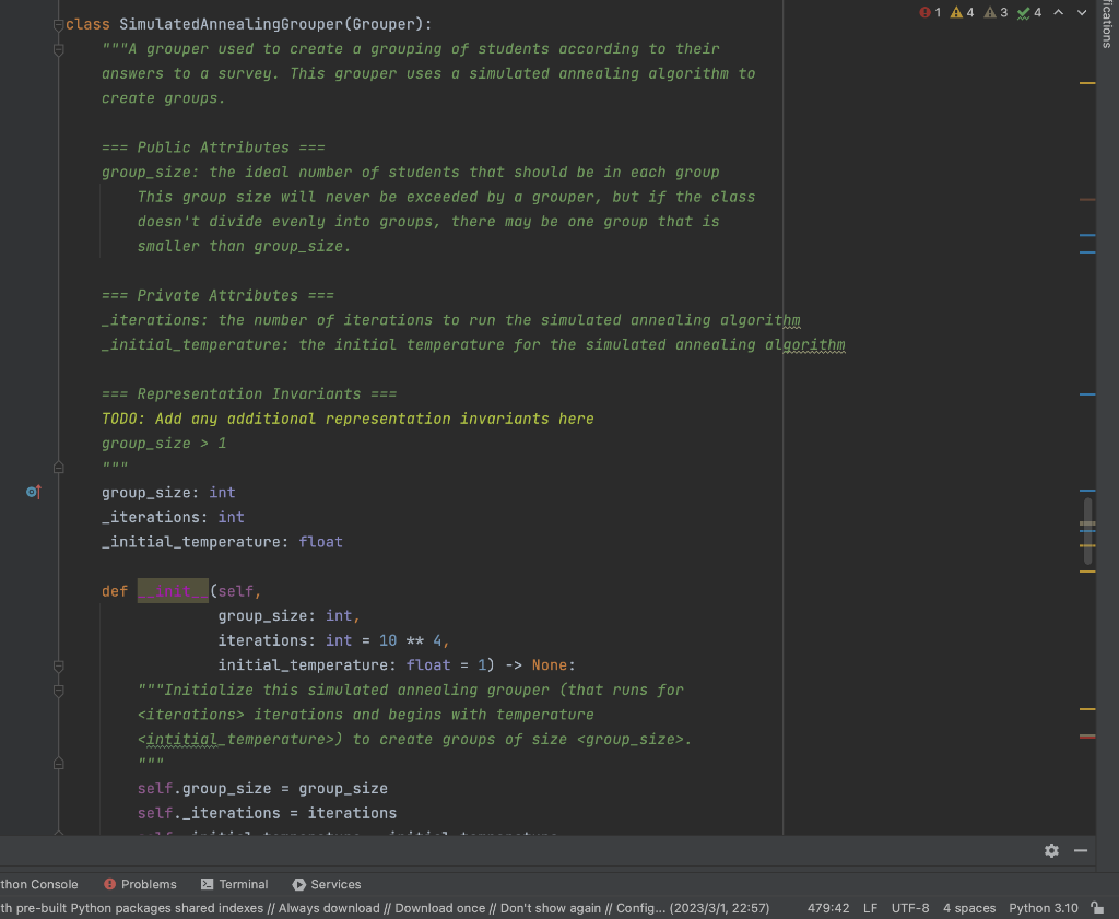 in order. Each slice is a list of size containing the next