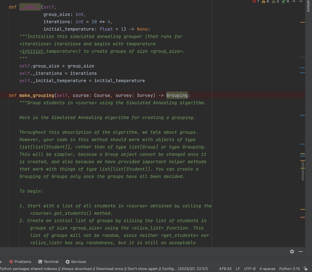 elements in . The last slice may contain fewer than elements in