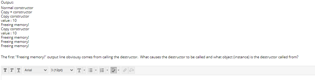 3 int getValue() { return *ptr; }; D 8 9 10 11