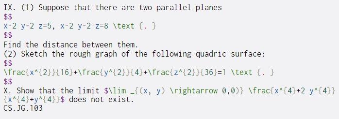 IX. (1) Suppose that there are two parallel planes $$ X-2