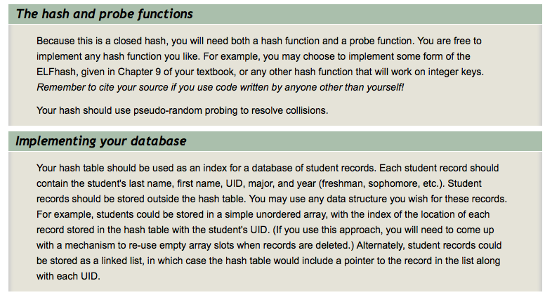 use this hash as the index for rapid searching of a database