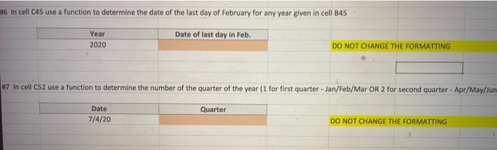  46 In cell CAS use a function to determine the date
