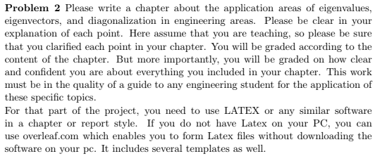 Problem 2 Please write a chapter about the application areas of