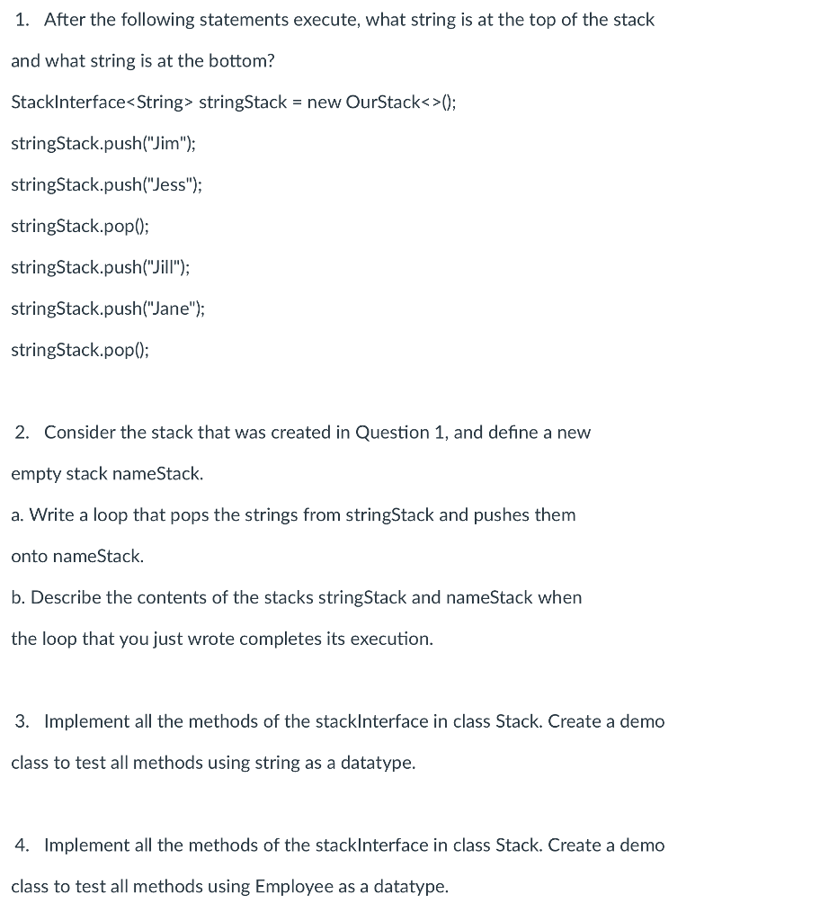 java question 3 and 4 1. After the following statements execute, what