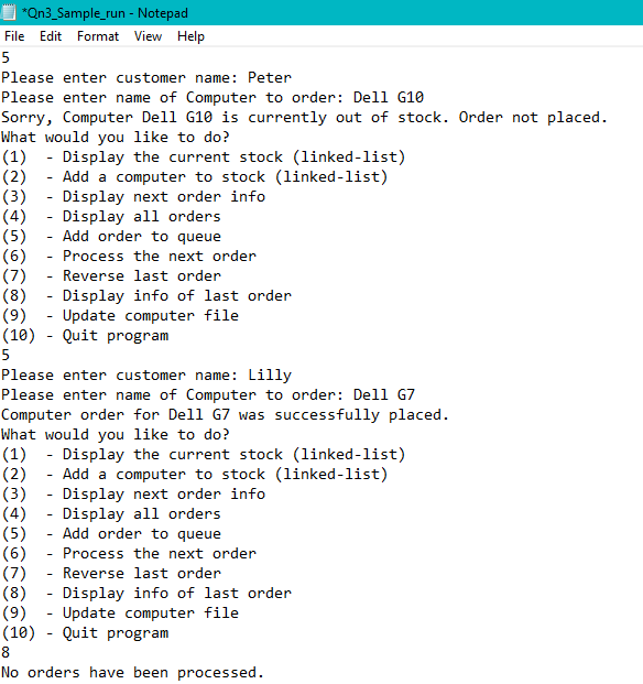 the shop are kept in a text file called computers.txt. At the