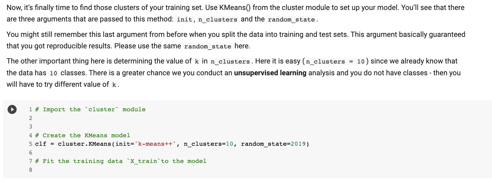  python code for all commented parts please Now, it's finally time
