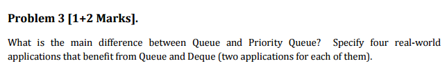  What is the main difference between Queue and Priority Queue? Specify