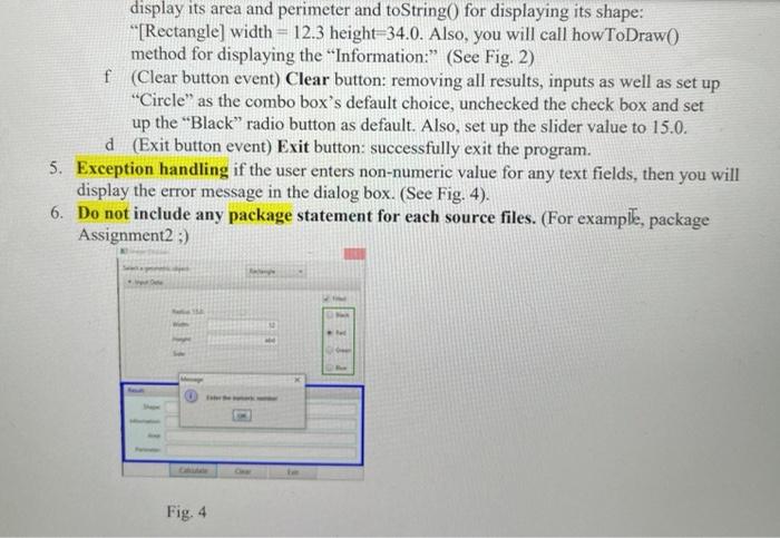 Assignment I's Circle, Rectangle and Square classes to develop Assignment 2 Must