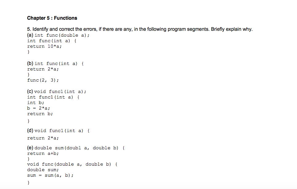 Identify and correct the errors, if there are any, in the