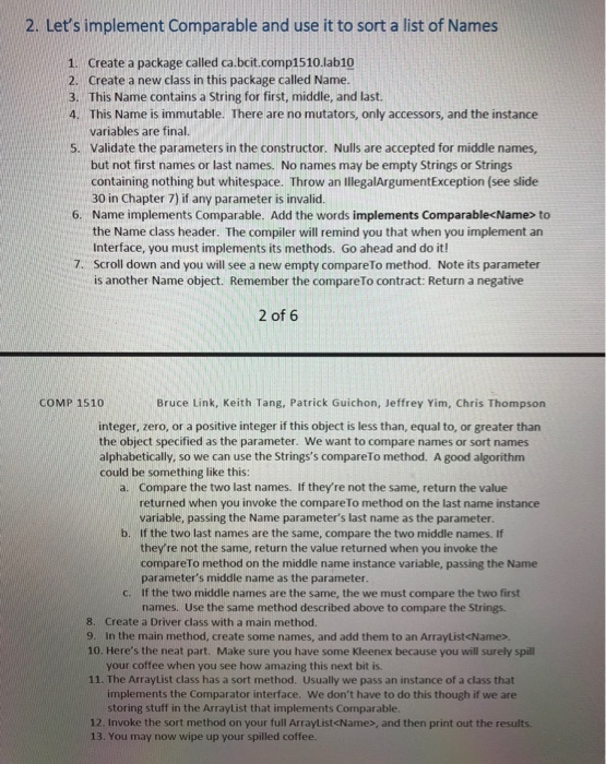 Java program to implement comparable and use it to sort list of