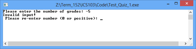 Write a program that computes the average of a set of grades.