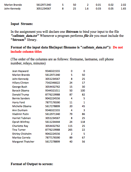 provide the driver "call stats7cpp" to help you implement this program. Your