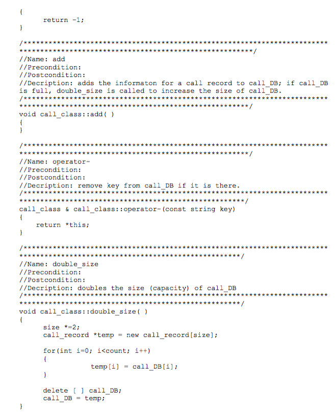 class. The default constructor will read the data from the file "callstats_data.txt"
