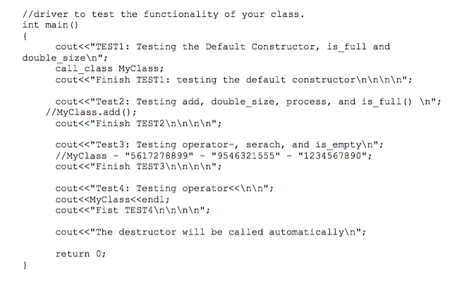 should call the function "double_size" to double the size (capacity) of call