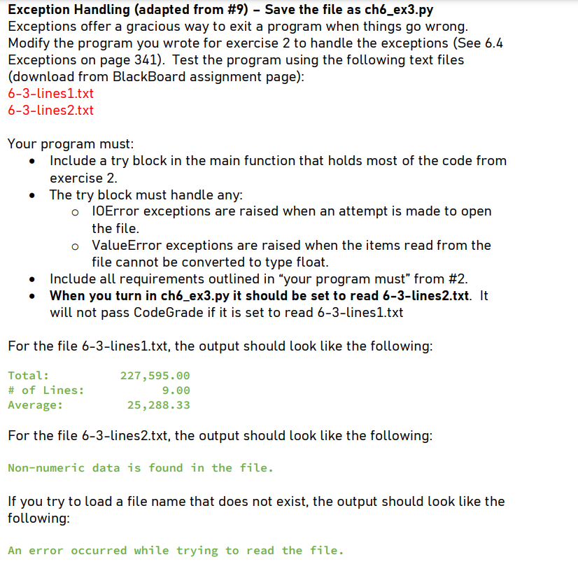 Please help using VS code/ python images of 6-3-lines1.txt and 6-3-line2.txt uploaded