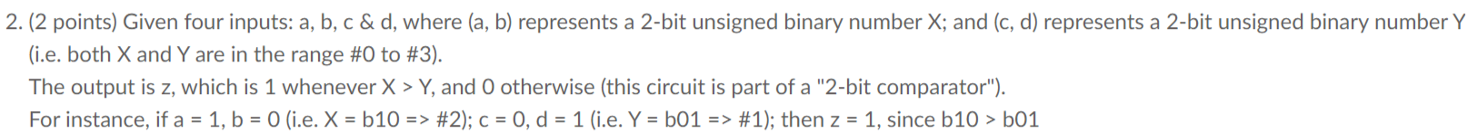 corresponding boolean expression, and simplify it to the extent possible (1 point