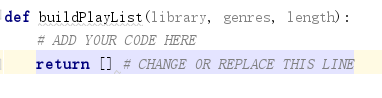 (12 polnts) Complete the buildPlayList ( function, which takes three arguments, in