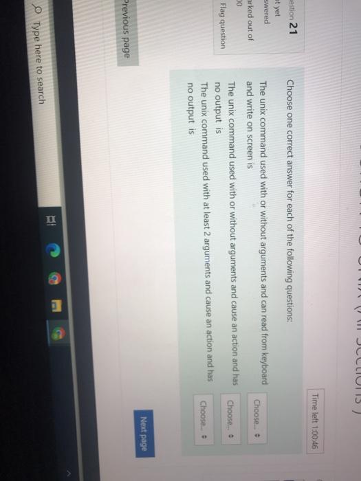  UTWOJCCUMS) Time left 1:00:46 Eestion 21 Choose one correct answer for