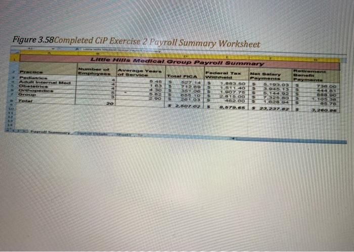 range A3:A22 on the Payroll Details worksheet for each Practice listed in