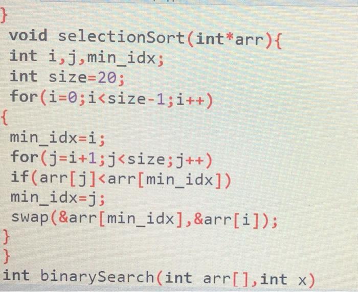 temp: void sequentialSearch(int arr[], int key){ int i; bool flag=false; for(i=0; i>arr[count]){