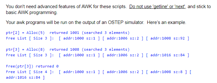Please help with basic 'awk' programming You don't need advanced features of