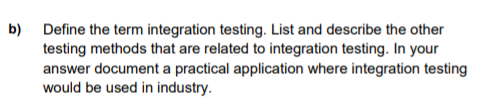  Needs to be done asap pls b) Define the term integration
