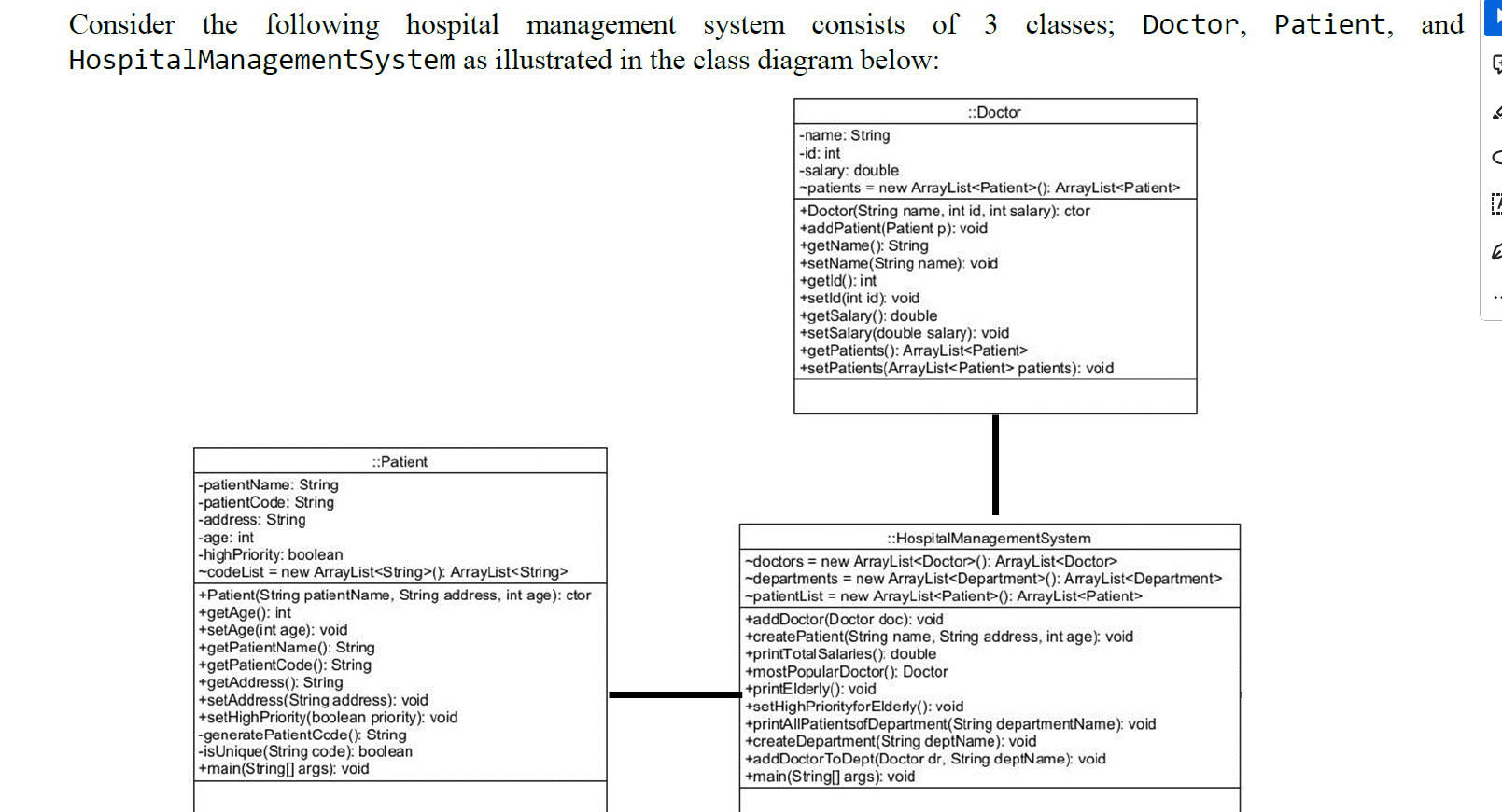  using java Complete TODO 1 in the class Patient, and TODOs