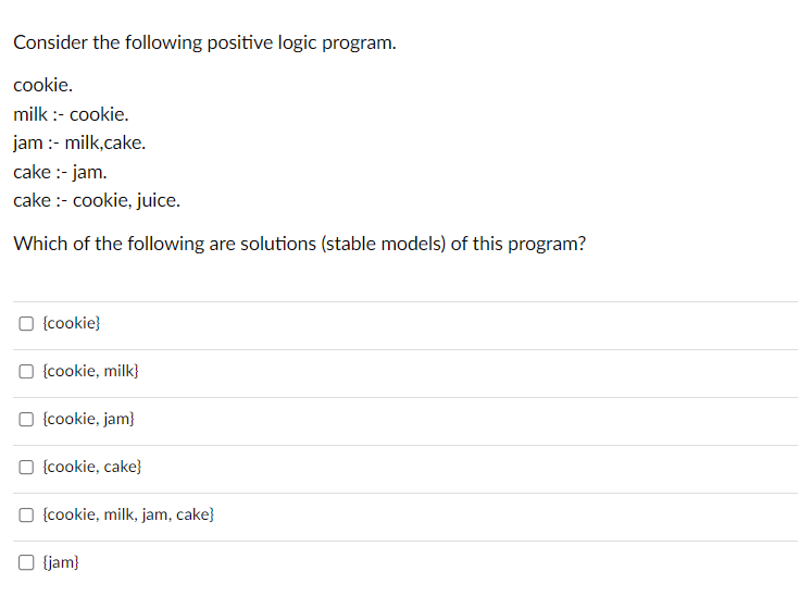  Computer Science Principles of Programming Languages Answer Set Programming Consider the