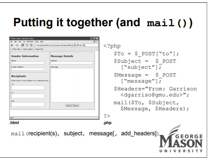 PHP programming : 1) Create a simple four-field (five if two other