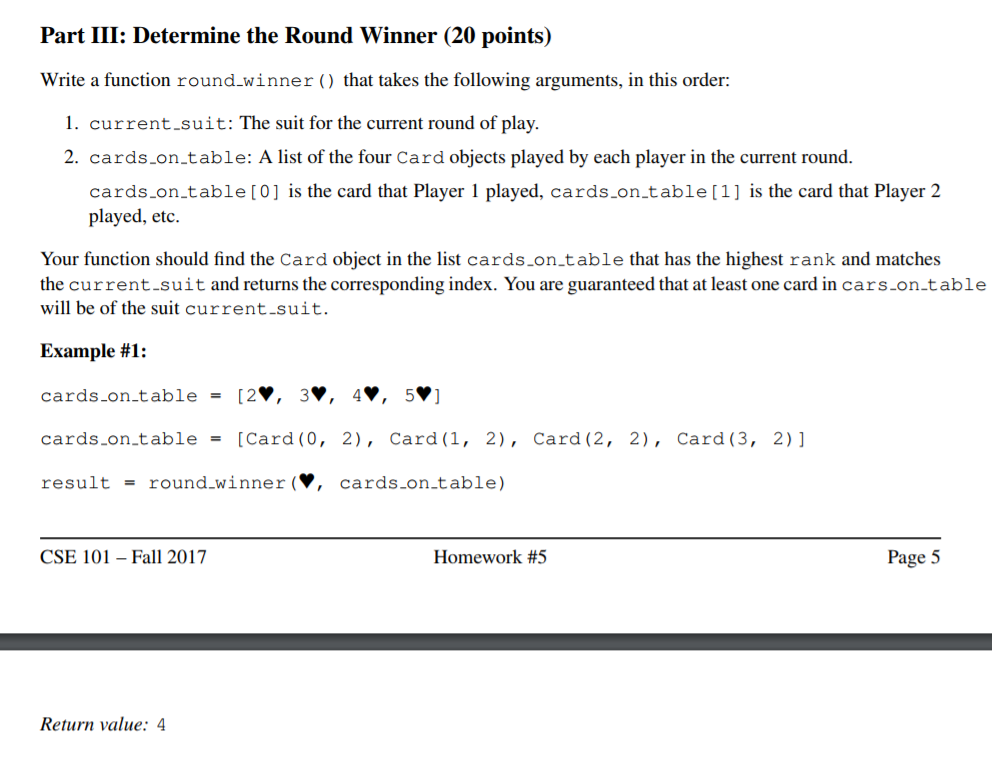 Python Preliminaries: import random class Card: suit_sym = {0: '\u2663', 1: '\u2666',