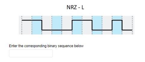 answer fast, data communications NRZ - L Enter the corresponding binary