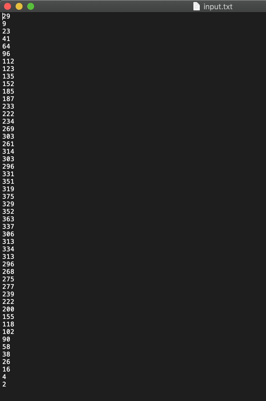 PYTHON: Write a Python program to read the text file input.txt, and