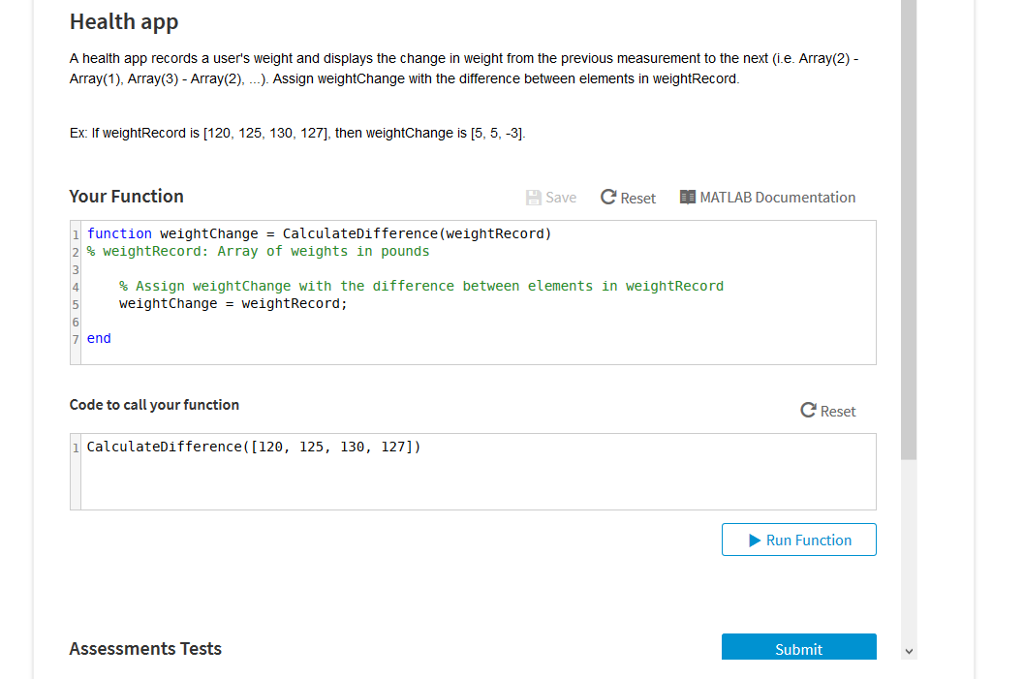 Use the Programming Language ---- > MATLAB Health app A health app