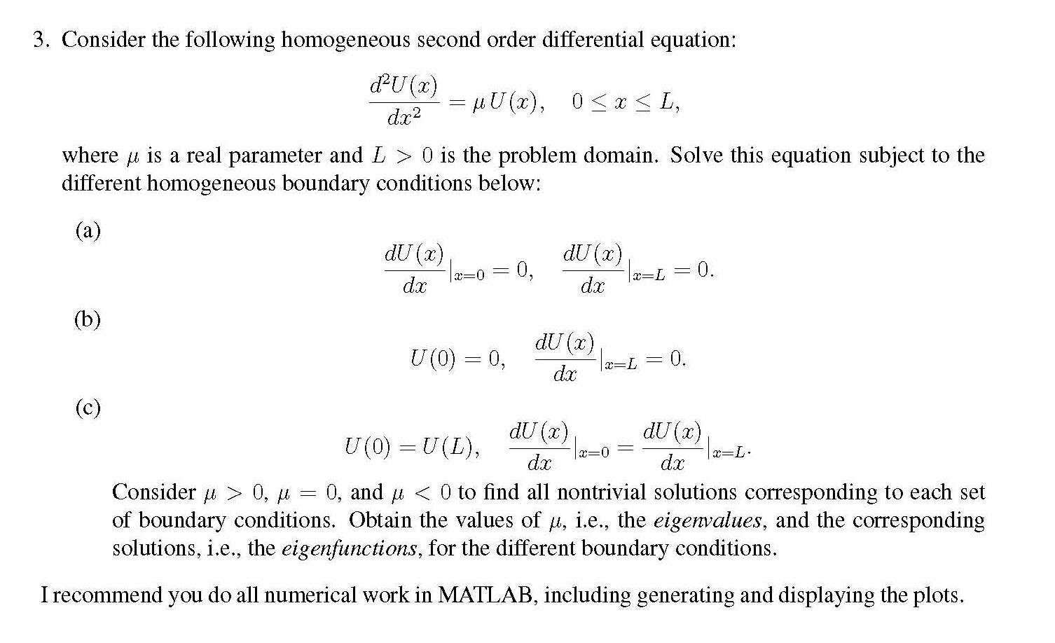 Help solve , prefer Matlab or Python solution. 3. Consider the following
