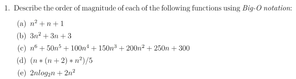 This is for Java in my Data structures class: 1. Describe the