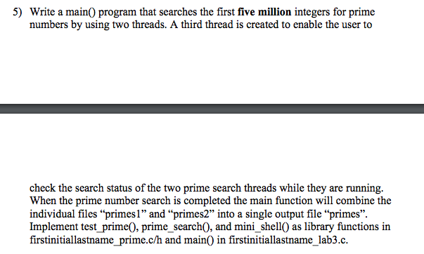  Write a main() program that searches the first five million integers