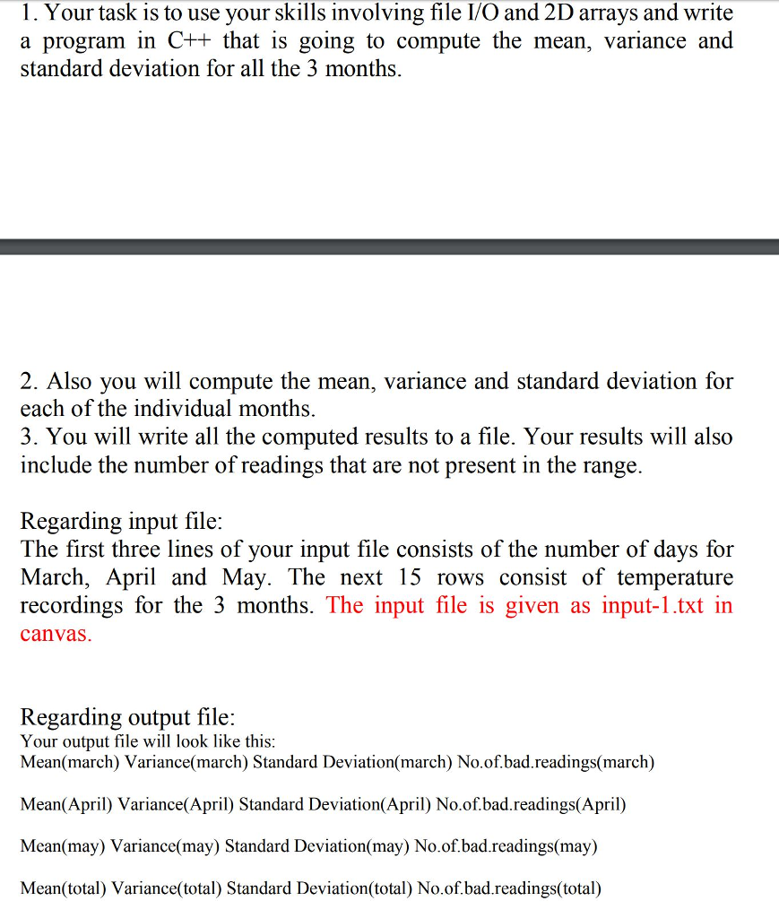 ?Write a C++ program that is going to compute the mean, variance,