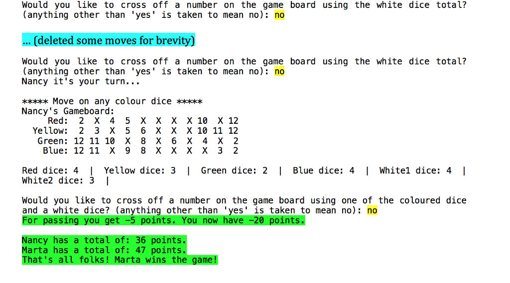 cannot mark off 4 and 5 anymore. At the start of each