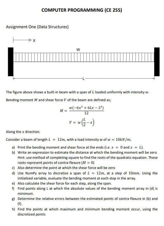  It should be in python language. COMPUTER PROGRAMMING (CE 255) Assignment