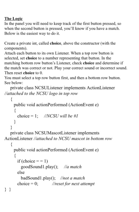 the ones you wrote in the other GUI labs Panel Write a