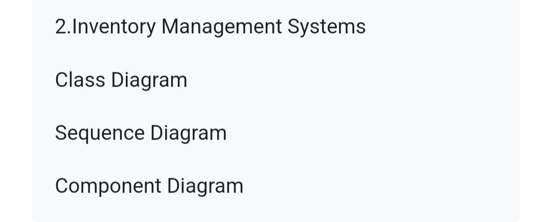  2.Inventory Management Systems Class Diagram Sequence Diagram Component Diagram create all