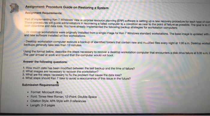 implementing Ken 7 These procedures will guide administrators in recovering a failed