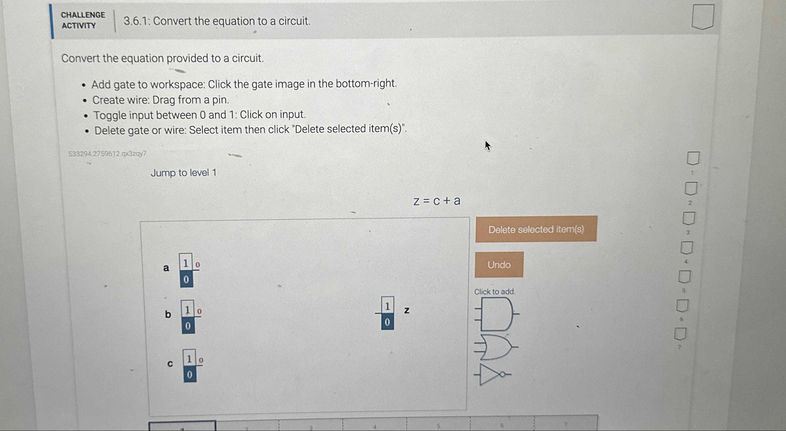  CHALLENGE ACTIVITY 3.6.1: Convert the equation to a circuit. Convert the