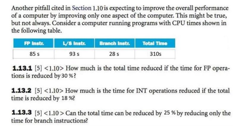  Another pitfall cited in Section 1.10 is expecting to improve the