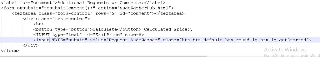 have been selected, the submit button should send the values of the