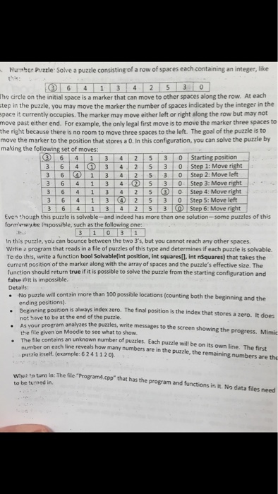 Recursion, C++ The circle on the initial space is a marker that