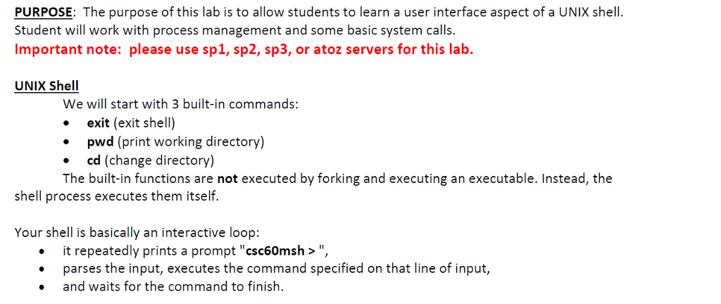  This is the shell that was given: #include #include #include #include