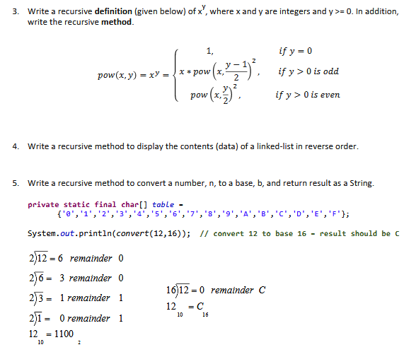 int[] {3,2,1,4,5}, 5, 0)); System.out.println(recursion.isPalindrome("racecar", 0, 6)); System.out.println(recursion.reverseString("pots&pans")); recursion.traverse(new File("J:/")); recursion.hanoi(4); LinkedList