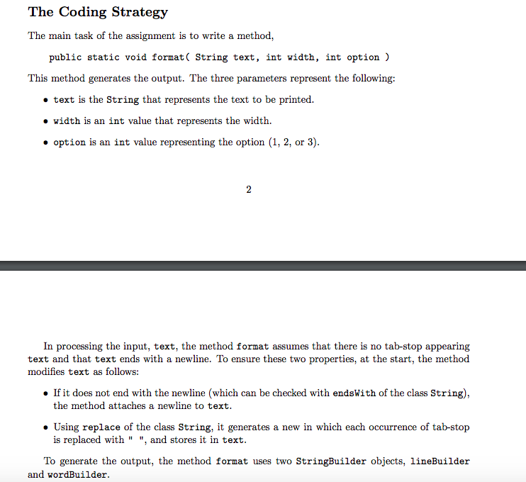 a multiple-line text in such a way that each line of the